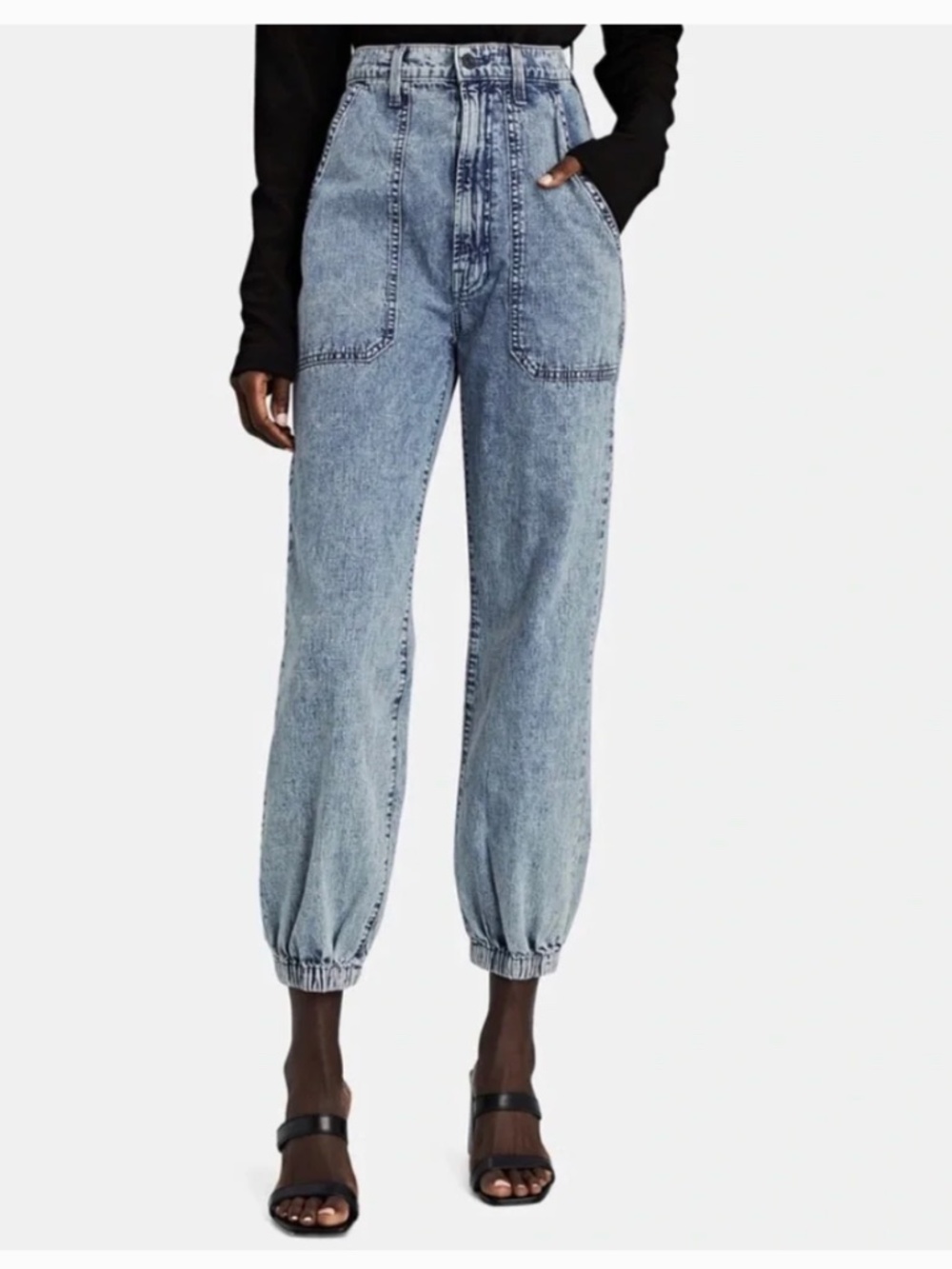 MOTHER the Wrapper Patch Springy Ankle Jeans High Rise Ooh Sexy Size 32